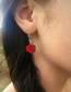 Fashion Gold Metal Red Rose Earrings