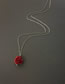 Fashion Silver Metal Red Rose Necklace