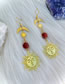 Fashion Gold Metal Moon Sun Earrings
