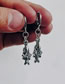 Fashion Silver Metal Geometric Bat Hoop Earrings
