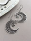 Fashion Silver Metal Geometric Moon Earrings