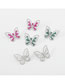 Fashion White Alloy Diamond-studded Three-dimensional Hollow Butterfly Stud Earrings