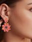 Fashion Pink Alloy Drip Flower Stud Earrings