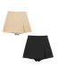Fashion Black Solid Color Slit Culottes