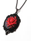 Fashion Black Necklace Alloy Oval Rose Necklace