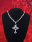 Fashion 2# Alloy Diamond Cross Necklace