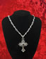 Fashion 2# Alloy Diamond Cross Necklace