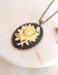 Fashion Gold Alloy Oval Rose Necklace