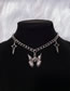 Fashion Silver Alloy Butterfly Skull Necklace