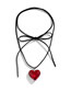 Fashion Red Alloy Glass Heart Necklace