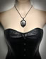 Fashion Black Alloy Geometric Oval Necklace