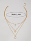 Fashion Gold Alloy Geometric Flower Round Plate Multilayer Necklace