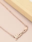 Fashion Rose Gold Alloy Geometric Letter Mama Heart Necklace