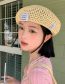 Fashion Beige Straw Patch Cutout Beret Sun Hat