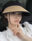 Fashion Hard Top - Khaki Black Side Straw Large Brim Empty Top Sun Hat
