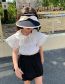 Fashion Bow Black Cotton Ribbon Empty Sun Hat With Bow
