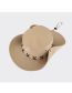 Fashion Black Acrylic Drawstring Large Brim Sun Protection Mountaineering Hat