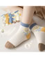 Fashion Letter Bear [breathable Mesh 5 Pairs] Cotton Printed Children's Socks