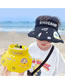 Fashion Photosensitive Plate-yellow Little Whale Fabric-print Open-top Sun Hat With Large Brim
