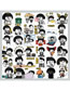 Fashion Type B Mushroom Head Expression Pack 60 Sheets Geometric Cartoon Handbook Stickers