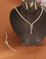 Fashion 5# Alloy Diamond Geometric Bracelet Necklace Earrings Ring Set