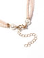 Fashion Pink Geometric Beaded Shaped Pearl Double Layer Necklace