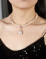 Fashion Pink Geometric Beaded Shaped Pearl Double Layer Necklace