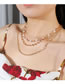 Fashion Gold Alloy Pearl Ball Chain Multilayer Necklace