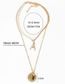 Fashion Gold Metal Alphabet Medal Double Layer Necklace