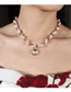 Fashion White Pearl Glass Diamond Geometric Necklace