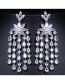 Fashion 2# Geometric Diamond Flower Drop Earrings