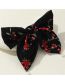 Fashion Black Fabric Print Bow Hair Clip