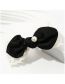 Fashion Black Fabric Pearl Bow Hair Clip
