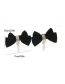Fashion Black Diamond Chain Bow Hair Clip