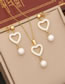 Fashion 5# Square Titanium Steel Diamond Square Pearl Earring Necklace Set