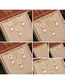 Fashion 5# Square Titanium Steel Diamond Square Pearl Earring Necklace Set
