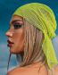 Fashion Fluorescent Green Long Mesh Rhinestone Fishnet Cutout Turban Headband