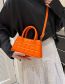 Fashion Orange Pu Checkered Messengercross-body Bag