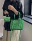 Fashion Green Pu Embossed Large Capacity Messenger Cross-body Bag