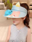 Fashion Cat Ears Fan Hat - Light Blue Polyester Printed Large Brim With Fan Empty Sun Hat (with Electronics)
