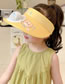 Fashion Eat Kitten Fan Hat-yellow Polyester Printed Large Brim With Fan Empty Sun Hat (with Electronics)