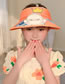 Fashion Crown Fan Hat - Orange Polyester Printed Large Brim With Fan Empty Sun Hat (with Electronics)