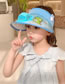 Fashion Rainbow Animal Binaural Fan Hat - Goose Yellow Polyester Printed Large Brim With Fan Empty Sun Hat (with Electronics)