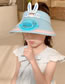 Fashion Rabbit Ear Fan Hat - Pink Polyester Printed Large Brim With Fan Empty Sun Hat (with Electronics)