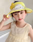 Fashion Right Ear Fan Cap - Orange Polyester Printed Large Brim With Fan Empty Sun Hat (with Electronics)