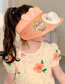Fashion Right Ear Fan Cap - Goose Yellow Polyester Printed Large Brim With Fan Empty Sun Hat (with Electronics)