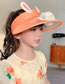 Fashion Long Rabbit Ears Fan Hat - Orange Polyester Printed Large Brim With Fan Empty Sun Hat (with Electronics)