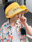 Fashion Parent-child Retractable Fan Hat-kids Orange Polyester Printed Large Brim With Fan Empty Sun Hat (with Electronics)