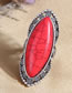 Fashion Silver Alloy Geometric Red Turquoise Ring