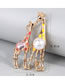 Fashion Gold Alloy Geometric Giraffe Brooch